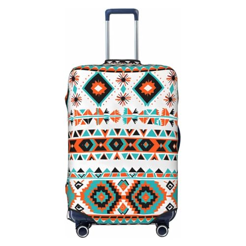 Vintage Aztec Print Luggage Cover Elastic Travel Suitcase Covers, Anti Scratch Dust Proof Baggage Covers, Fits 25-28 inch Suitcases