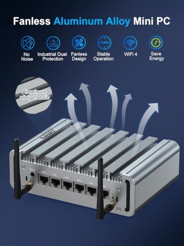 Image of HYSTOU Firewall Mini PC Micro Appliance, Router PC, VPN, Network Security Server, N100 Fanless Mini PC, Firewall 2.5gbe OPNsense, AES-NI, Vesa /Wall Mount(16GB DDR4 /512GB SSD) | Router PC, VPN, Network Security Server,Firewall 2.5gbe OPNsense for Home&Office, AES-NI, Vesa /Wall Moun,6LAN,4USB,RS232 COM