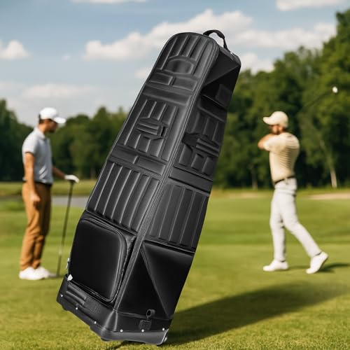 WildFun Golftasche mit Rädern, Klappbare Golf-Reisetasche für Reisen Outdoor, Große Kapazität Wasserdicht Verschleißfeste Material mit Zubehör Lagerung für Herren Frauen, 130/38(Nach Falten) cm Hoch WildFun Golftasche mit Rädern, Klappbare Golf-Reisetasche für Reisen Outdoor, Große Kapazität Wasserdicht Verschleißfeste Material mit Zubehör Lagerung für Herren Frauen, 130/38(Nach Falten) cm Hoch