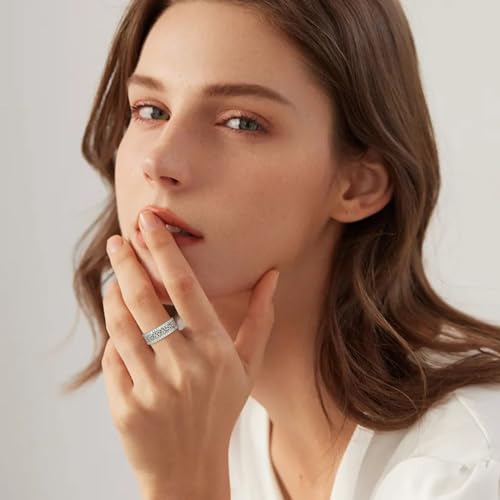 Celtic Eternity Wedding Bands Women - 925 Sterling Silver Cubic Zirconia Irish Promise Engagement for Her Size 5-94