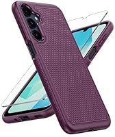 FNTCASE for Samsung A17/A16 Phone Case: Dual Layer Protective Heavy Duty Galaxy Cell Cover with Non Slip Textured Back - Shockproof Rugged Military Grade Drop Protection Bumper Tough (Burgundy Purple)