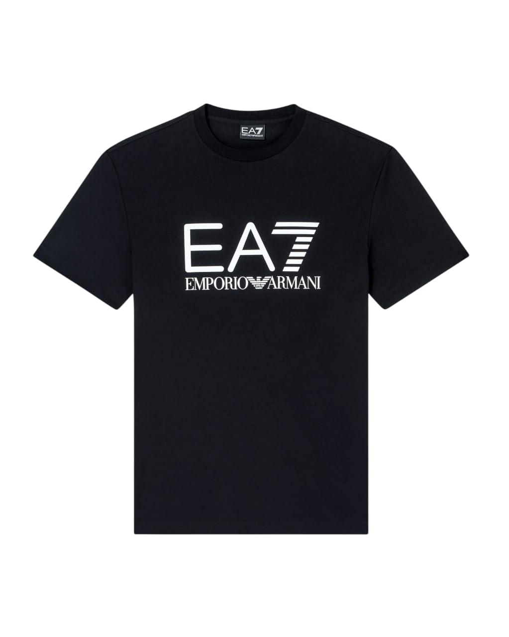 Ea7 Black Slim-Fit T-Shirt Core Identity In Cotton With Big Logo