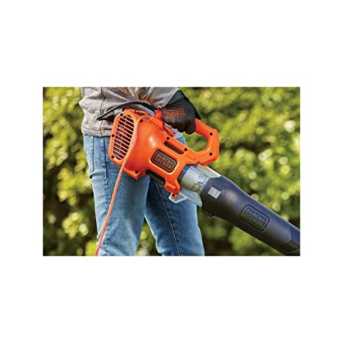 Foto von BLACK+DECKER Elektro-Axial-Laubgebläse BEBL184-QS (1.850W, Laubbläser mit hoher Blasgeschwindigkeit von 190 Km/H, Luftvolumen 765 m³/H, integrierter Laubkratzer)