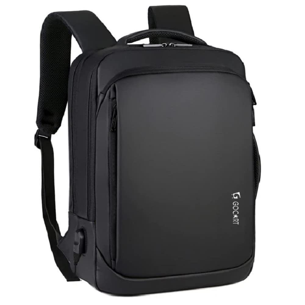 GOCART WITH G LOGO Laptop Backpack Casual Daypacks Briefcase Convertible Business Travel Rucksack with USB Charging Port Large College School Bookbag Computer Laptop Bag