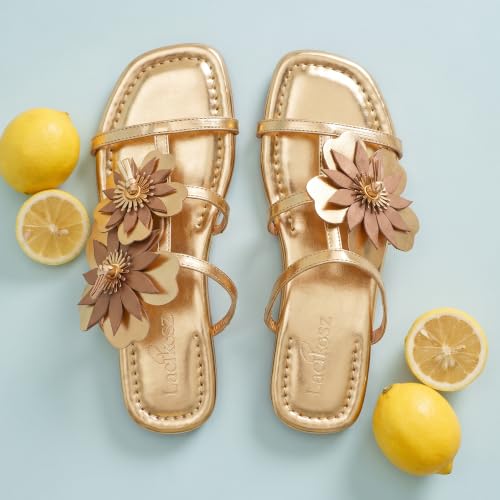 Image of LACIKOSZ Flower Flat Sandals for Women Calla Lily Sandals