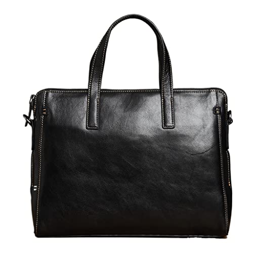 GAELOP DFHBFG Briefcase Men Shoulder Handmade Genuine Leather Bag Black Laptop Business Bags Handbags Casual