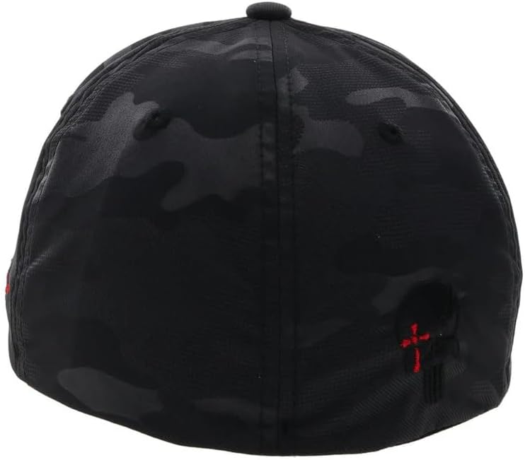 HOOEY Men's Chris Kyle Camo Print Americana Flexfit Ball Cap Black S M - Image 2