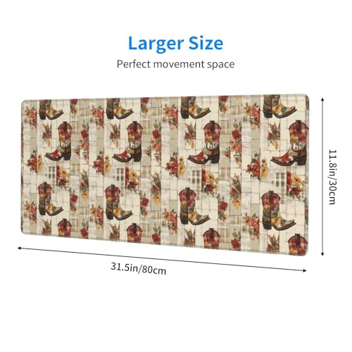 Tapis de souris grand format stable à bords cousus anti-glisse