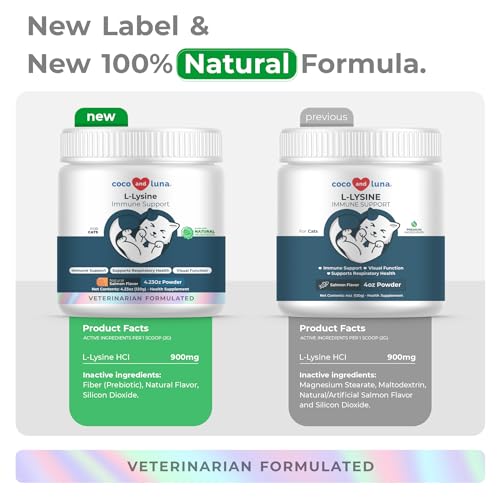 L-Lysine for Cats 900mg - Immune, Eye & Respiratory Support Powder | 900mg/scoop L-Lysine supports immune, eye & respiratory health. For cats with sneezing, runny nose, cold & herpes symptoms. - Image 6