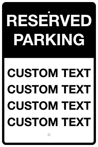 Custom “Reserved Parking” Sign | 12”W X 18” H (2 Pcs) | Metal (Aluminum) | Personalized Text/Message | Variable Font & Color Options | Use For Business, Retail, Organization, Or Personal Use #TOP1