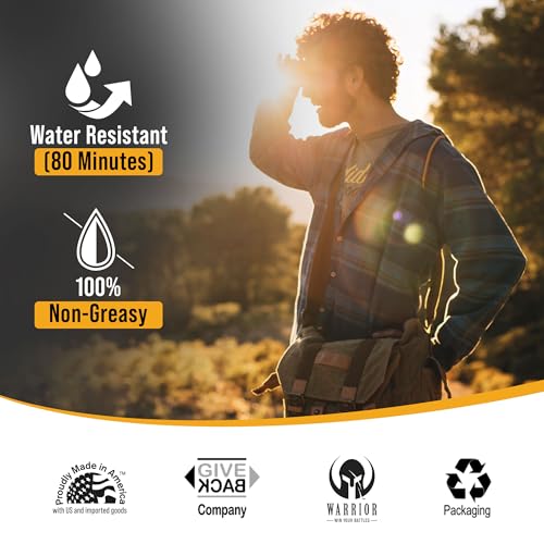 WARRIOR -WIN YOUR BATTLES WARRIOR - WIN YOUR BATTLES- SPF 50 Sunscreen Lotion - 80 Minutes Water Resistant, Reef Safe, Unscented Lotion Non-Nao Zinc & Non-NanoTitanium Sunscreen with Mineral Formula - 3 Fl Oz - Pack of 2