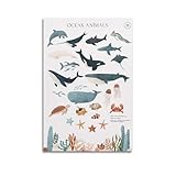 GJDYMX Tier-Poster, Unterwasser-Kreaturen, Illustrationen, 