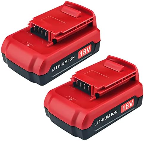 2 Pack Lithium 3.0Ah PC18B Batteries Replacement for Porter Cable 18V Battery PC18BL PC18BLX PCC489N PC18B-2 Compatible with Porter Cable 18V Power Tools