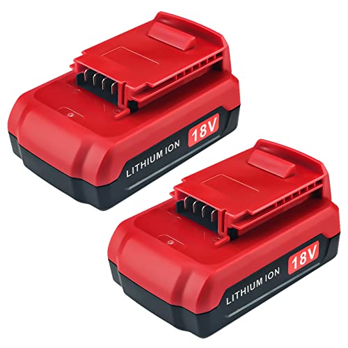 2 Pack Lithium 3.0Ah PC18B Batteries Replacement for Porter Cable 18V Battery PC18BL PC18BLX PCC489N PC18B-2 Compatible with Porter Cable 18V Power Tools