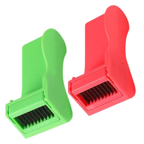 Toyvian 2 pièces Râpe à Légumes Multifonctionnelle Coupe Haricots Verts et Légumes avec Protection Doigts Outil de Cuisine Pratique et Rouge et Vert