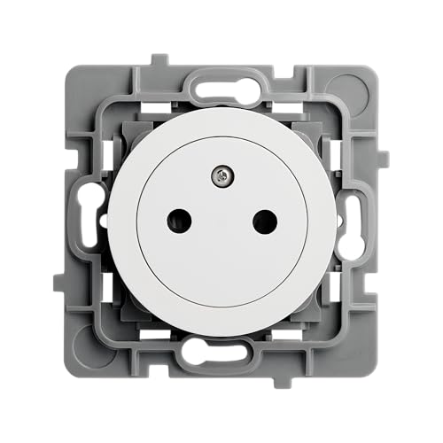 DEBFLEX - Casual Evo - Prise Électrique 2P+T - Prise Murale 16A Avec Puits Affleurant - Plastique - Installation Encastrée - Blanche - 76 x 76 x 38 mm