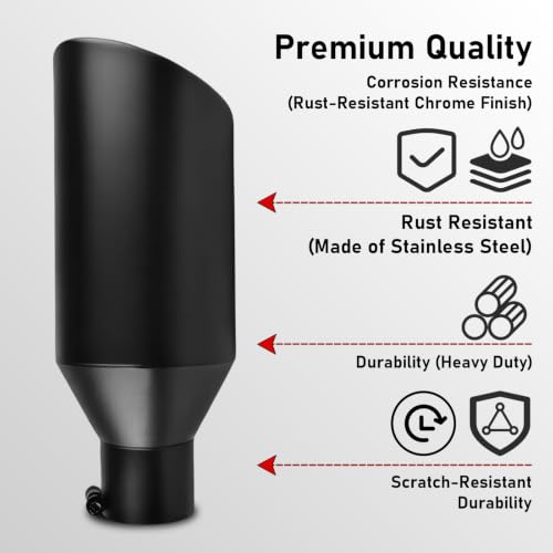 Image of MuHize Exhaust Tips 3 inch Inlet, 6 inch Outlet 15 inch Length Performance Exhaust Tip
