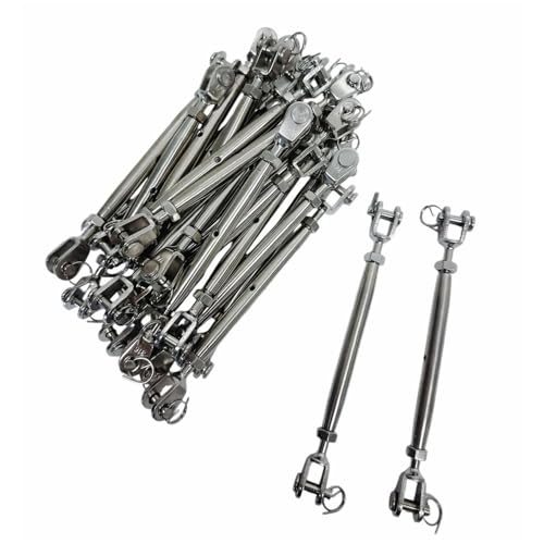 20 piezas de tensores de cuerpo cerrado de acero inoxidable 1/4" tipo Quijada-Quijada, capacidad máxima 700 lbs