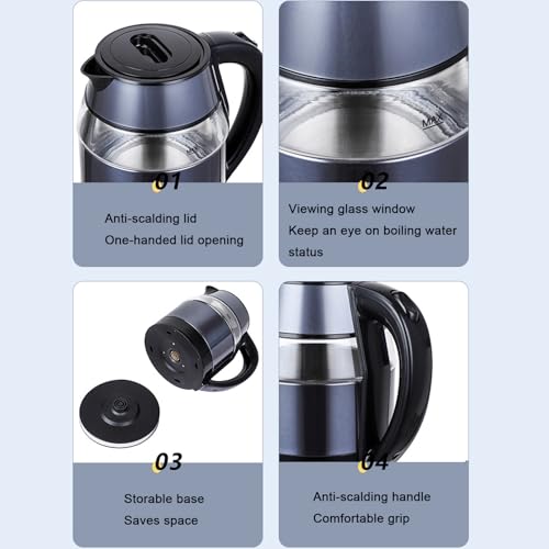 Bouilloire électrique inox 1,8L 1500W performante et sécurisée bleu - 3