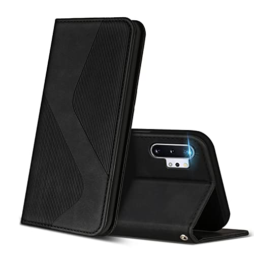 ZONNAVI Cover per Samsung Galaxy Note 10+ Plus 5G 4G, Flip Custodia Pelle PU con [Slot Cart] [Supporto Stand] [Magnetica], Cover a Libro Portafoglio per Samsung Note 10+ Plus 5G 4G (Nero)