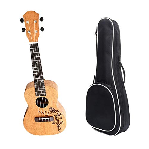 Ukulele Vintage Rose Motif 23 Pouces Sapele Bois Traditionnel Ukulele Uke Hawaii Enfants Petite Guitare avec Sac Gig for… - Les Beatles, Paul McCartney, John Lennon, RIngo Starr, George Harrison Ukulele Vintage Rose Motif 23 Pouces Sapele Bois Traditionnel Ukulele Uke Hawaii Enfants Petite Guitare avec Sac Gig for…