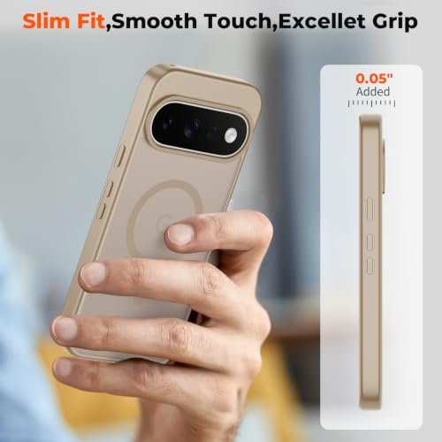 Image of SUPFINE Magnetic for Google Pixel 11 Case - Pink Gold | With Screen Protector,Translucent Matte,Built-in Magnets,Military Grade Drop Protection,Shockproof Phone Cover
