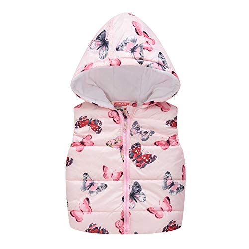 Tenmet Kids Toddler Girls Boys Lightweight Jacket Vest Coat Waistcoat Warm Autumn Warmer Outwear Butterfly Pink 3T #TOP23