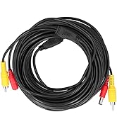 Astibym 2-in-1 Video Power Cable Video Power Cord Portable CCTV Cable RCA + DC Connector for Overwa...