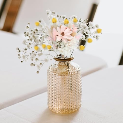 Ramo mini de flores secas PATIKIL, 4 piezas morado/blanco miniatura 6