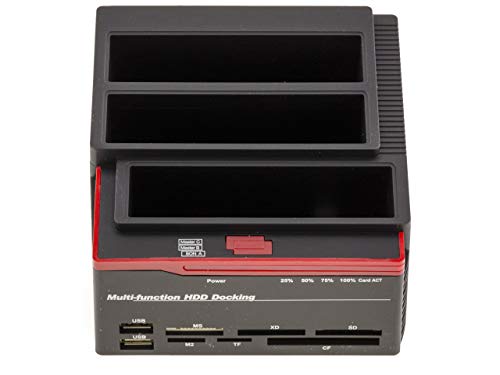 Docking Station Triple con Función CLONING para Discos SATA e IDE Alimentación Estable de 3A 4