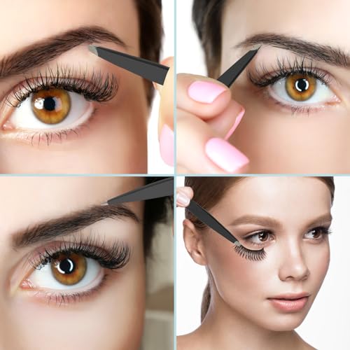 Precision 7-Piece Eyebrow Tweezers Kit with Scissors & Razor - Image 5