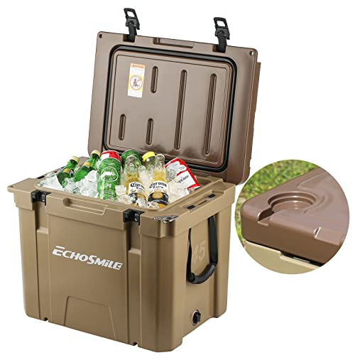EchoSmile 25/30/35/40/45/55/75 Quart Rotomolded Cooler, 5 Days Protale Ice Chest, Suit for BBQ, Camping, Pincnic, and Other Outdoor Activities