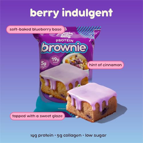 Image of Prime Bites High Protein Brownie Snack, Low Carb, Blueberry Cobbler 12ct