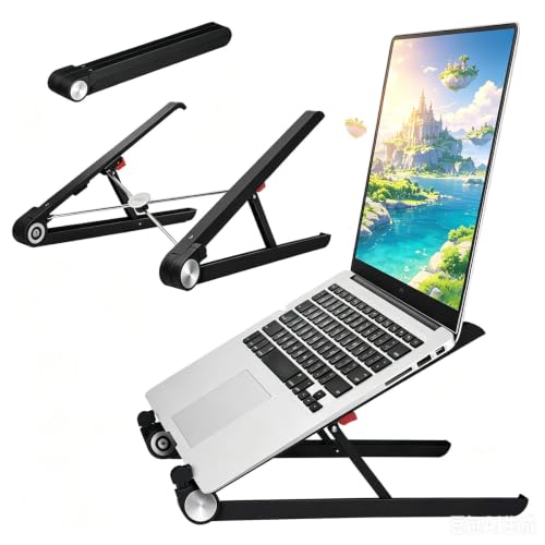 Image of Portable Laptop Stand for HP Omen 17 16 15 15t Transcend 14 16 MAX 16 Victus 15 16 Pavilion Gaming Laptop.Laptop Stand for Desk,Made of Reinforced Nylon, 304 Stainless Steel and Silicone.Black