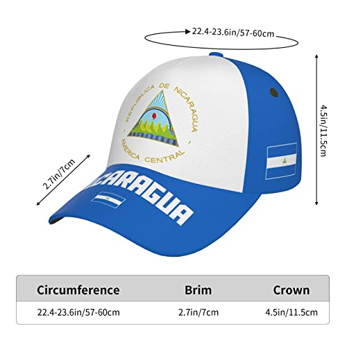 Gorra béisbol bandera Nicaragua ajustable negra unisex miniatura 5
