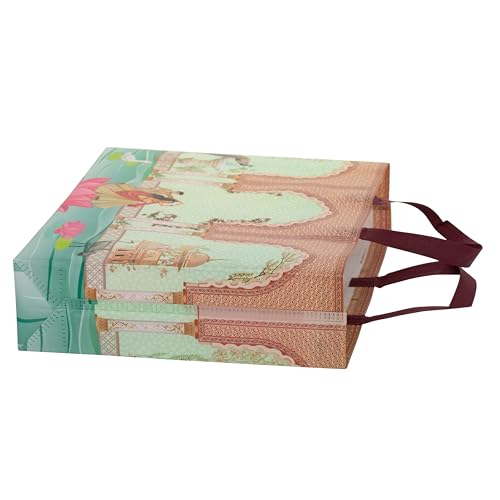 Image of Lavya Large Size Pack of 20 Pcs Reusable Non-Woven Laminated Gift Bags, Wedding Gifts, Shagun, Traditional Gifting, Saree Mithai Chandi Carry Bag (Wedding Special MultiColor, L-16x14x4)