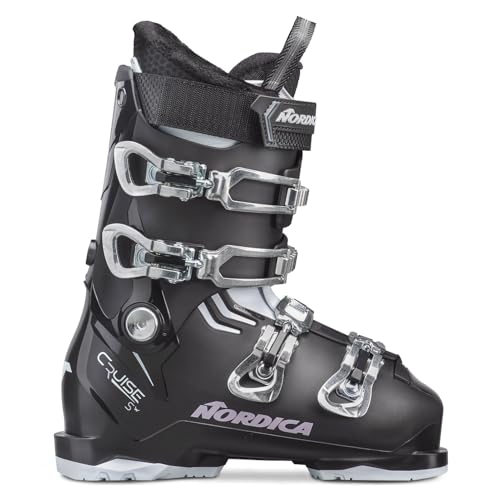 Nordica Cruise S W Women's Comfort Fit All Mountain Alpine Ski Boots (Black/White/Mauve, 27.5)
