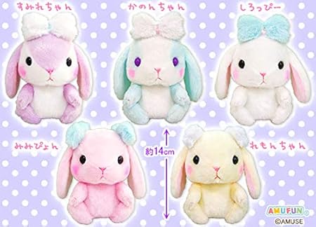 Amazon Co Jp アミューズ ぬいぐるみ ぽてうさろっぴーふわリボン 5種セット 動物 うさぎ 雪 卸 おもちゃ