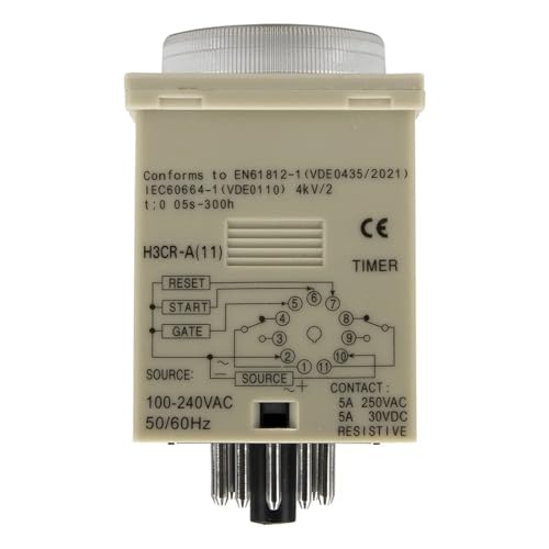 Relé de tiempo H3CR-A 12VDC de alta fidelidad con dial de retardo multiescala 4