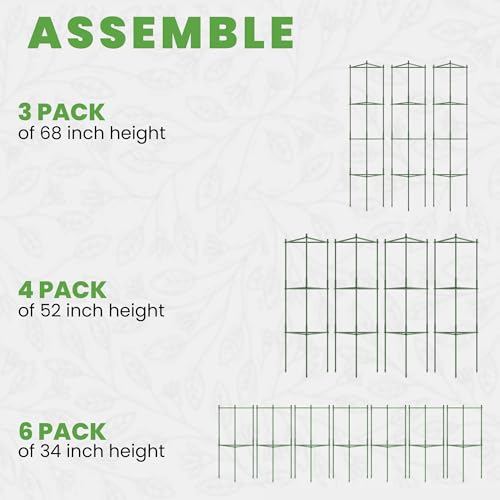 K-Brands Tomato Cage - Tomatoes Plant Stakes Support Cages Trellis for Garden and Pots (3 Pack - Extra Tall Upto 68 inches)