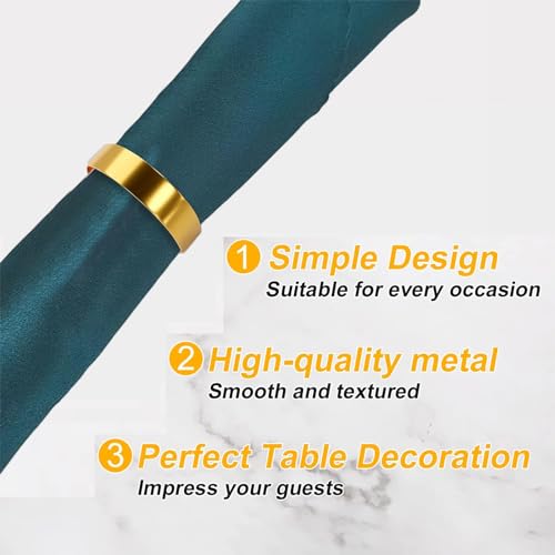 Maituifos ASDJOWQJ6598Q4QW 8 Pcs Gold Napkin Rings-Stainless Steel Napkin Rings,Metal Napkin Ring thumb #2