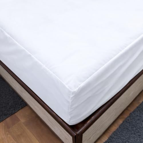 Image of Premium 100 Percent Waterproof Mattress Protector with Elastic Non-Woven | Hypoallergenic Mattress Cover Fitted Bed Protector for Queen Size Bed 60x80 Inch Fit On 10 Inch 5X6.7 Feet, White