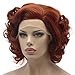 Lushy Short Burgundy Wig Heat Friendly Heavy Density Synthetic Lace Front Wig