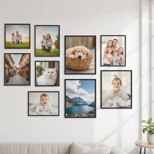 Image of kotart Photo Frame For Wall decoration | Wooden Frames For living room Office | Aesthetic Frames For Wall Decor Gifts | Photo frame for Home Decor Bedroom | Set of 9