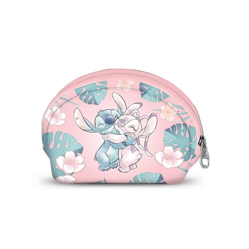 Disney Lilo y Stitch Hug-Monedero Oval Casual, Rosa, 12 x 9 cm