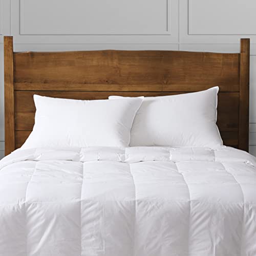 Cuddledown Dreamstead All Season Comforter | Duck Down | 700 Fill Power | 300 Thread Count 100% Cotton Shell | Percale| Duvet Insert | Hypoallergenic | Queen