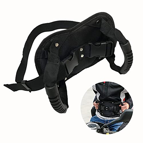 Ceinture de sécurité de Moto, Poignées de Motocyclette, Ceinture Moto Passager Antidérapante Poignée Robuste, Réglable Bandes Ceinture Moto Convient à Tous Les Âges avec Boucle renforcée Cover