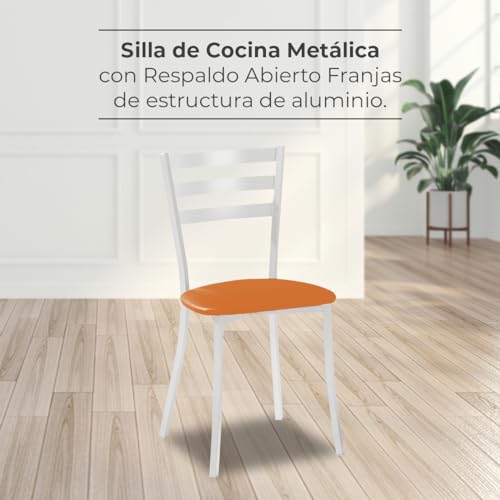 ASTIMESA SCMBLNA Dos sillas de Cocina, Metal, Naranja, Altura de Asiento 45 cms - imagen 2