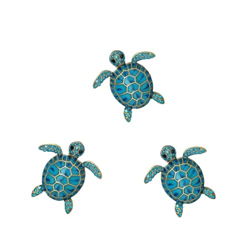 Image of ORIESSE Car Decals 3pcs Sea Turtle Stickers 3D Metal Emblem Badge Women Car Decor Mini Blue Turtle Ocean Beach Themed Decorations Car Charm