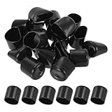PATIKIL 25mm Gummi Endkappen, 20 Stück Vinyl Flexibel Gummi Stopfen Gummipfropfen für Schrauben Verschlussstopfen Runde Verschlusskappe für Metallrohre, Stangen, Bolzen